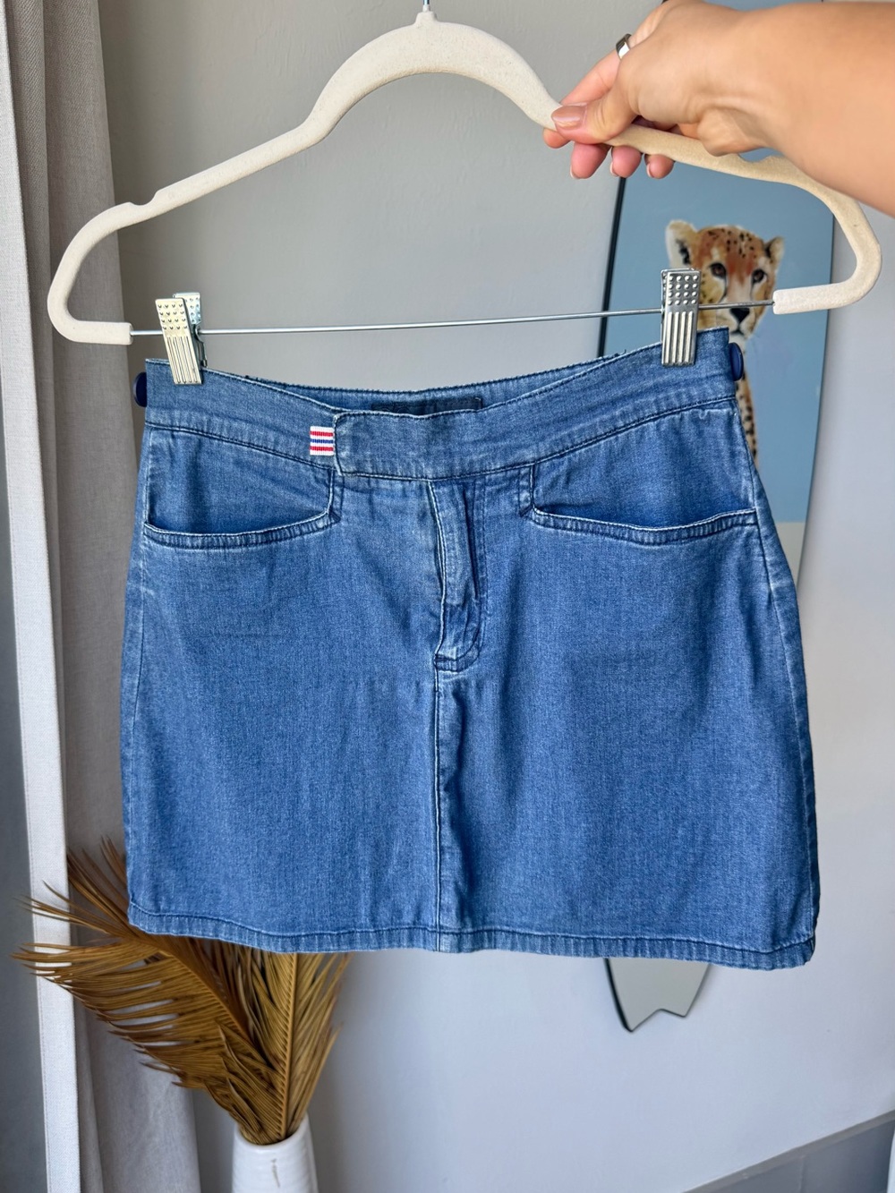 VINTAGE ROXY Jean Quiksilver Blue Denim Mini Skirt Size 0 Y2K Retro